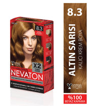 Nevaton Permanent Hair Color Cream Set (2 Tubes+Oxidation) - 8.3 Golden Blonde