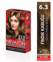 Nevaton Permanent Hair Color Cream Set (2 Tubes + Oxidation) - 6.3 Nutshell Hair Color