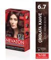 Nevaton Permanent Hair Color Cream Set (2 Tubes + Oxidation) - 6.7 Chocolate Brown Hair Color