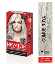 Nevaton Permanent Hair Color Cream Set (2 Tubes+Oxidation) - Silver Dream