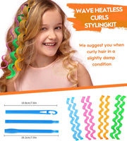 No Heat Magic Hair Curlers with hooks | 55cm Hair Rollers