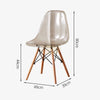 Nordic Glossy Plastic Chair with Wooden Legs | Smoky Black Dining Chairs