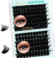 Obeyalash 144pcs Eyelash Individuals (140D + 170D D Curl 14-20mm) Self-Adhesive Lash Clusters