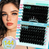 Obeyalash 144pcs Eyelash Individuals (140D + 170D D Curl 14-20mm) Self-Adhesive Lash Clusters