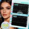 Obeyalash 168pcs Volume Eyelash Individuals (100D + 140D D Curl 14-20mm) Self-Adhesive Lash Clusters