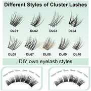Obeyalash 72pcs DL Series Lash Clusters D-Curl Thin Band | DIY Lashes DIY Lashes