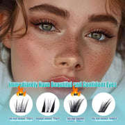 Obeyalash 72pcs Fox Eye Individual Cluster Lashes C Curl Self-Adhesive Lash Clusters