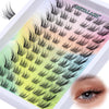 Obeyalash 72pcs Fox Eye Individual Cluster Lashes C Curl Self-Adhesive Lash Clusters