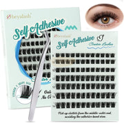 Obeyalash Eyelashes 84Pcs Self Adhesive Lashes No Glue Press on Cluster Lashes (Y24 D Curl 8-14mix) Self-Adhesive Lash