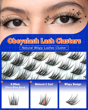 Obeyalash K-NLS Eyelash Clusters C Curl DIY 12-13 mm DIY Lash Clusters