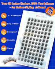Obeyalash K-NLS Eyelash Clusters C Curl DIY 12-13 mm DIY Lash Clusters