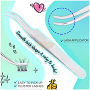 Obeyalash 96pcs Self-Adhesive Cluster Lashes With tweezer C-Curl + 3 10-14mm Mix | No Glue DIY Lashes Self-Adhesive