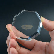 Octagon-Shaped Crystal Glass Palette Glue Holder 5.5 cm Glue Palette