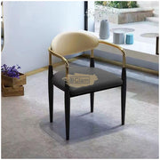 Orange Contemporary Arm Chair with Gold Accent Chairs