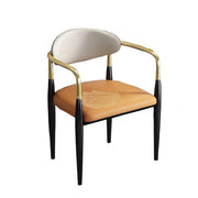 Orange Contemporary Arm Chair with Gold Accent Chairs