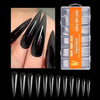 Soft Gel Tips | Full Cover | Extra Long Stiletto | 240 Tips Orange Box