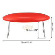 Oval Shape Microfiber Leather Manicure Hand Rest | Red Nail Salon Accessories