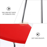 Oval Shape Microfiber Leather Manicure Hand Rest | Red Nail Salon Accessories