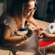 Oval Shape Microfiber Leather Manicure Hand Rest | Red Nail Salon Accessories