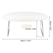 Oval Shape Microfiber Leather Manicure Hand Rest | White Nail Salon Accessories