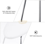 Oval Shape Microfiber Leather Manicure Hand Rest | White Nail Salon Accessories