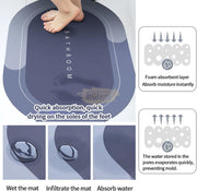 Oval Super Absorbent Mat | Light Grey Bathroom Mat