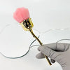 Nail Dust Brush | Dark pink and Gold