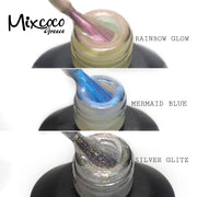 Mixcoco Soak-Off Gel Polish 15ml | Pearl Collection | Silver Glitz