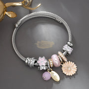 Pink daisy Charm Bracelet bracelet