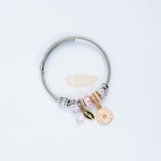 Pink daisy Charm Bracelet bracelet