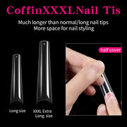 Soft Gel Tips | Half Cover | Extra Long | 240 Tips Pink Box