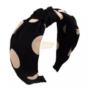 Polka Dot Knotted Wide Headband Black Hair Accessories