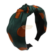 Polka Dot Knotted Wide Headband Green Hair Accessories