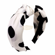 Polka Dot Knotted Wide Headband White Hair Accessories