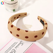 Polka Dot Leopard Print Wide Headbands Light Brown Dot Headband