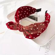 Polka Dot Print Bow Headband Design 13 3 Red Hair Accessories