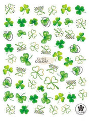 Pop Finger 3D Design Sticker Shamrock Flowers Clover Ginkgo Leaf CL-042 Nail Art
