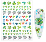 Pop Finger 3D Design Sticker Shamrock Flowers Clover Ginkgo Leaf CL-043 Nail Art