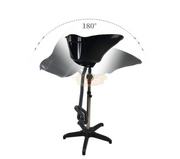 Portable Height Adjustable Deep Shampoo Bowl - Black