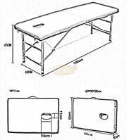 Portable Massage Bed with pillow 180*60*65cm | Black Portable Massage Bed