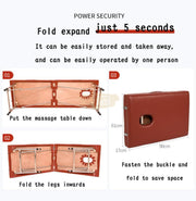 Portable Massage Bed with pillow 180*70*65cm | Black Portable Massage Bed