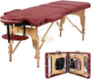 Portable Massage Spa Bed 180*60cm | Wood | 3 Zones | Burgundy Foldable Massage Bed