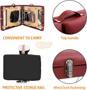 Portable Massage Spa Bed 180*60cm | Wood | 3 Zones | Burgundy Foldable Massage Bed