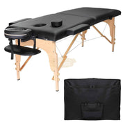 Portable Massage Spa Bed 185*60cm | Wood | 2 Zones | Blackp Foldable Massage Bed