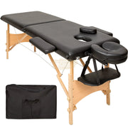 Portable Massage Spa Bed | Wood 2 Zones Black