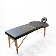 Portable Massage Spa Bed 185*60cm | Wood | 2 Zones | Blackp Foldable Massage Bed