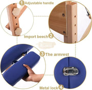 Portable Massage Spa Bed 185*60cm | Wood | 2 Zones | Blue Foldable Massage Bed