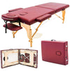 Portable Massage Spa Bed 185*60cm | Wood | 2 Zones | Burgundy Foldable Massage Bed