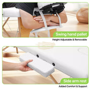 Portable Massage Spa Bed 185*60cm | Wood | 2 Zones | Grey Foldable Massage Bed