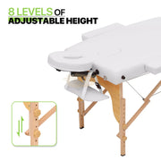 Portable Massage Spa Bed 185*60cm | Wood | 2 Zones | Grey Foldable Massage Bed